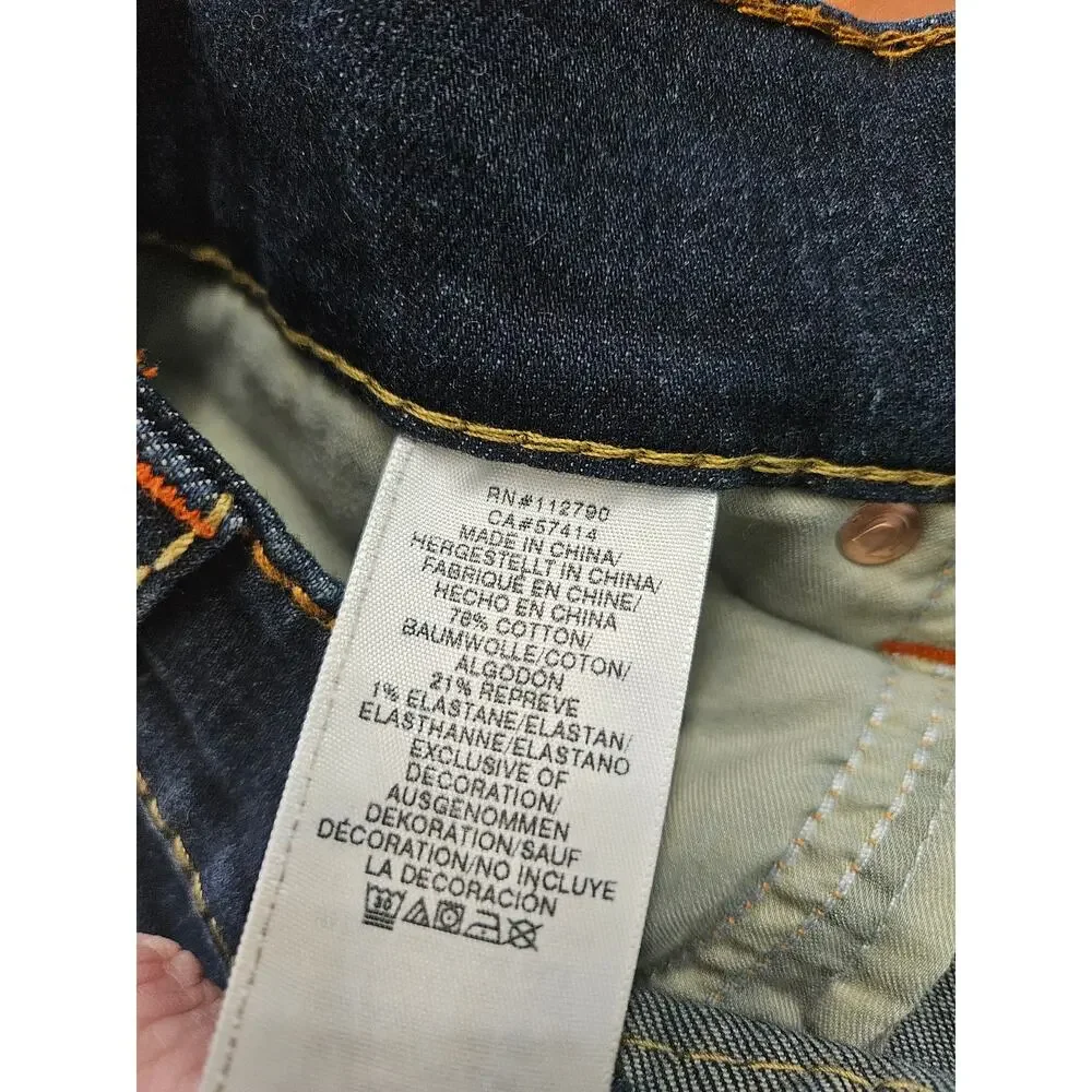 True Religion Rocco Relaxed Skinny Jeans Men 42 Dark Wash Flap Pocket Stretch